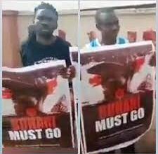 Photo of Nigerian protesters forced to eat ‘Buhari Must Go’ posters in Kogi