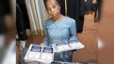 Photo of Woman nabbed in Lagos with INEC electoral materials