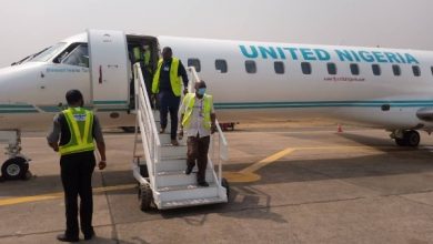 Photo of Aircraft with 50 passengers on board skids off Lagos airport runway