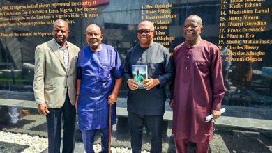 Photo of Obi celebrates Nigeria’s soccer legend, Christian Chukwu at a book launch