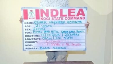 Photo of NDLEA detains nursing student over alleged attempt to ingest 76 wraps of cocaine