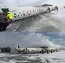 Photo of BREAKING: Plane with 80 on board flips upside down on landing at Toronto airport, injuring 18