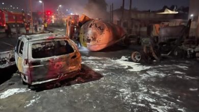 Photo of BREAKING: Another gas tanker explosion rocks Lagos, 1 dead, 4 injured, 14 vehicles, other property burnt