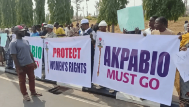 Photo of Natasha: ‘Akpabio Must Go’ protest rocks National Assembly, as Kogi Central Senator formally submits petition against Akpabio to Senate