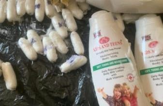 Photo of NDLEA intercepts cocaine concealed in body lotion bound for Saudi Arabia