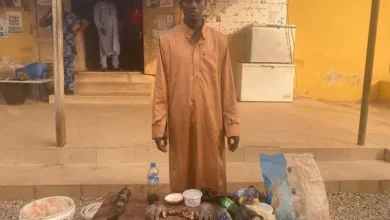 Photo of Police present butchered body of lady killed by Facebook lover as evidence in court
