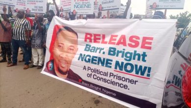 Photo of BREAKING: Protest rocks NBA conference over imprisonment of legislator Bar. Bright Ngene