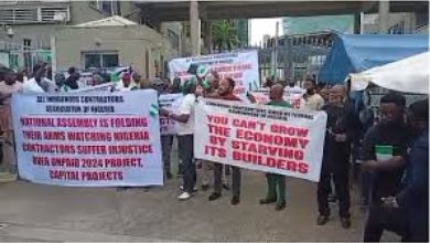 Photo of Indigenous contractors protest unpaid funds, block Finance Ministry gate