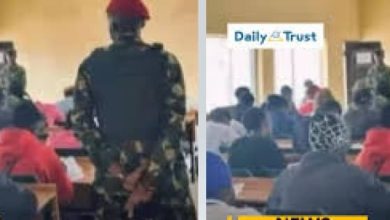 Photo of Soldiers deployed on Federal Polytechnic as lecturers attempt to disrupt exam