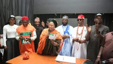 Photo of Senator Ireti Kingibe defects from LP to ADC