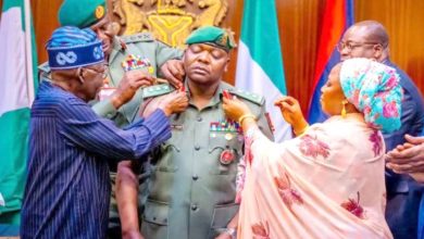 Photo of Tinubu shelves promotion of his ADC to Brigadier-General as retired Generals kick