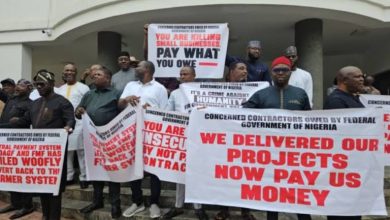 Photo of Again, contractors stage protest at Finance ministry headquarters over alleged debt backlog