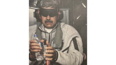 Photo of Trump posts photo of handcuffed, blindfolded Venezuelan leader Maduro