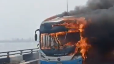 Photo of BREAKING: Passengers survive scary blaze as BRT bus goes up in flames on Lagos Bridge